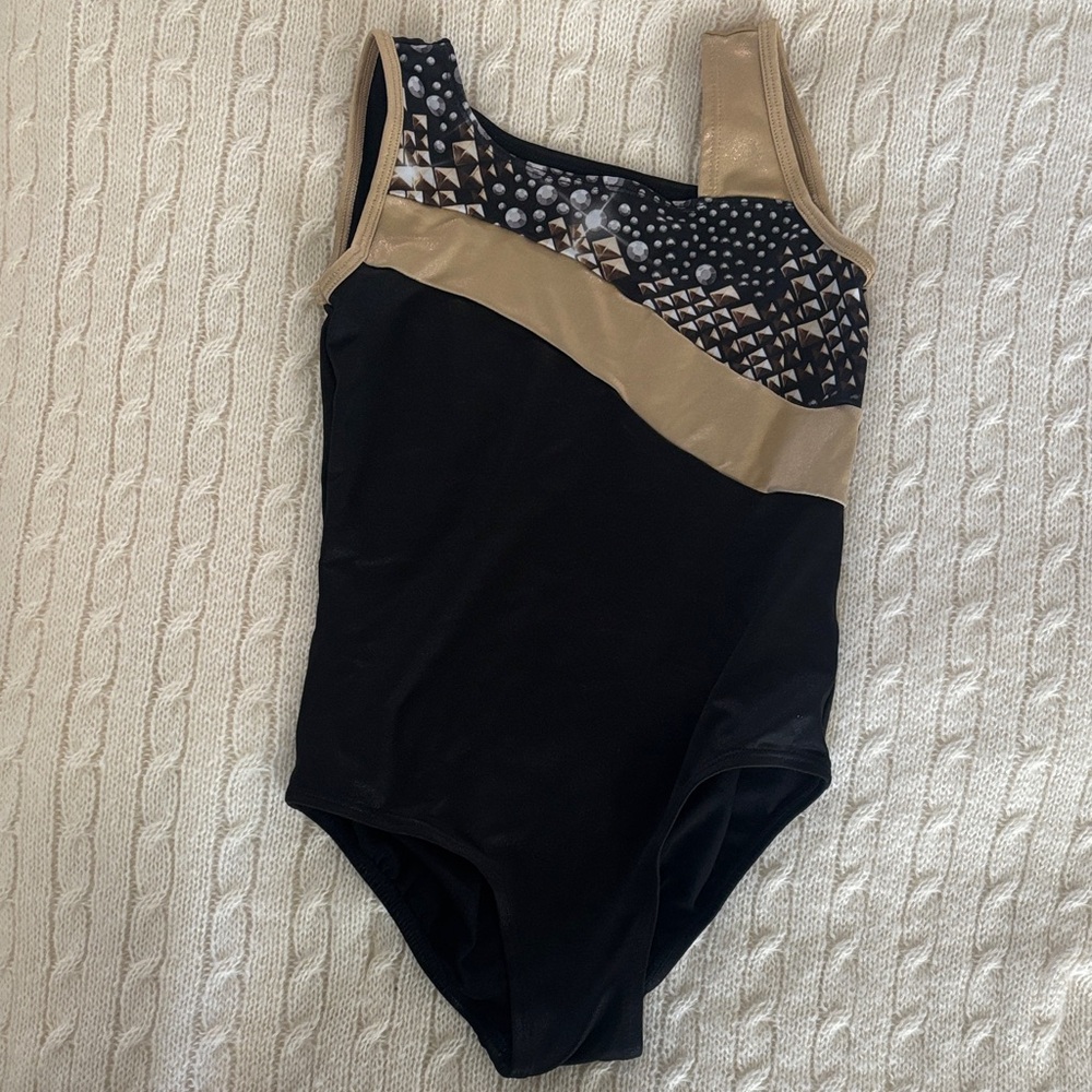 Justice Black and Tan Kids Leotard